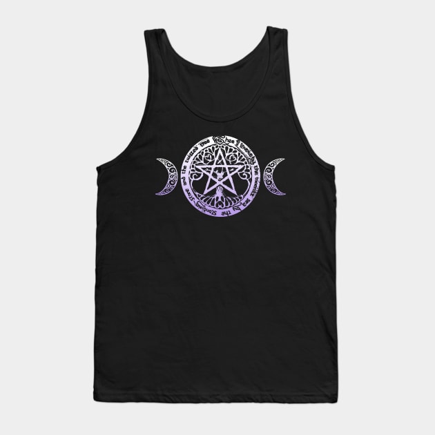 Wiccan & Pagan Sacred Gifts Nature Pentacle Tree of Life and Crescent Moons Tank Top by BeesEz